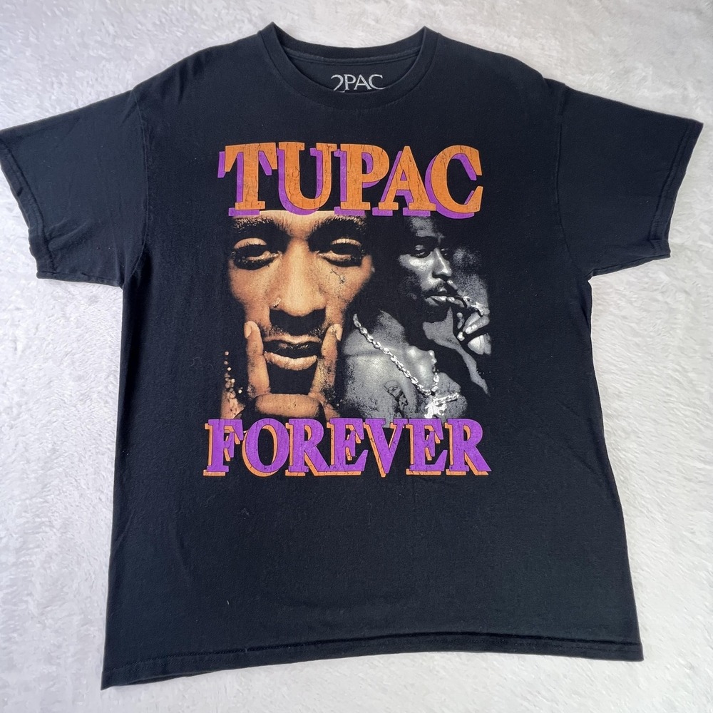 Tupac Forever‎ Shirt Mens L Black Me Against The World Rap Graphic Tee